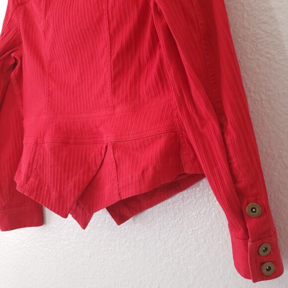Coldwater Creek short cropped Jacket Womens Petite 4 Red Casual Button U… - Picture 13 of 15